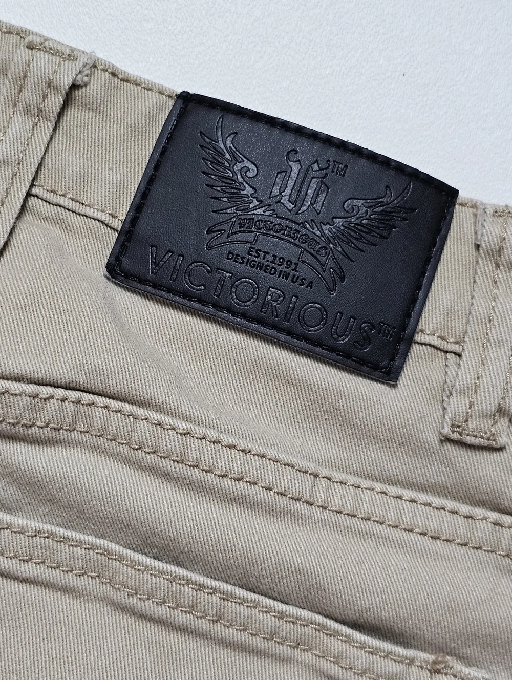 Victorious Premium Khaki Slim Straight Jeans Mens W36 L32 Stretch